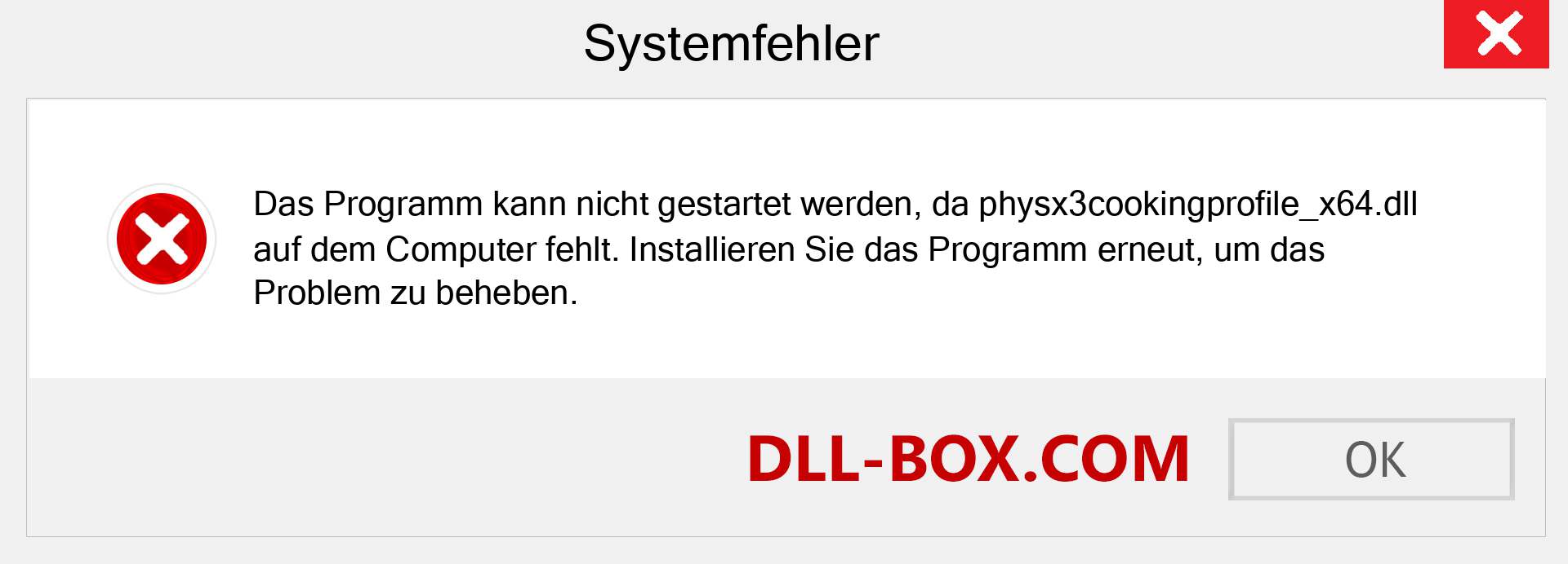 physx3cookingprofile_x64.dll-Datei fehlt?. Download für Windows 7, 8, 10 - Fix physx3cookingprofile_x64 dll Missing Error unter Windows, Fotos, Bildern